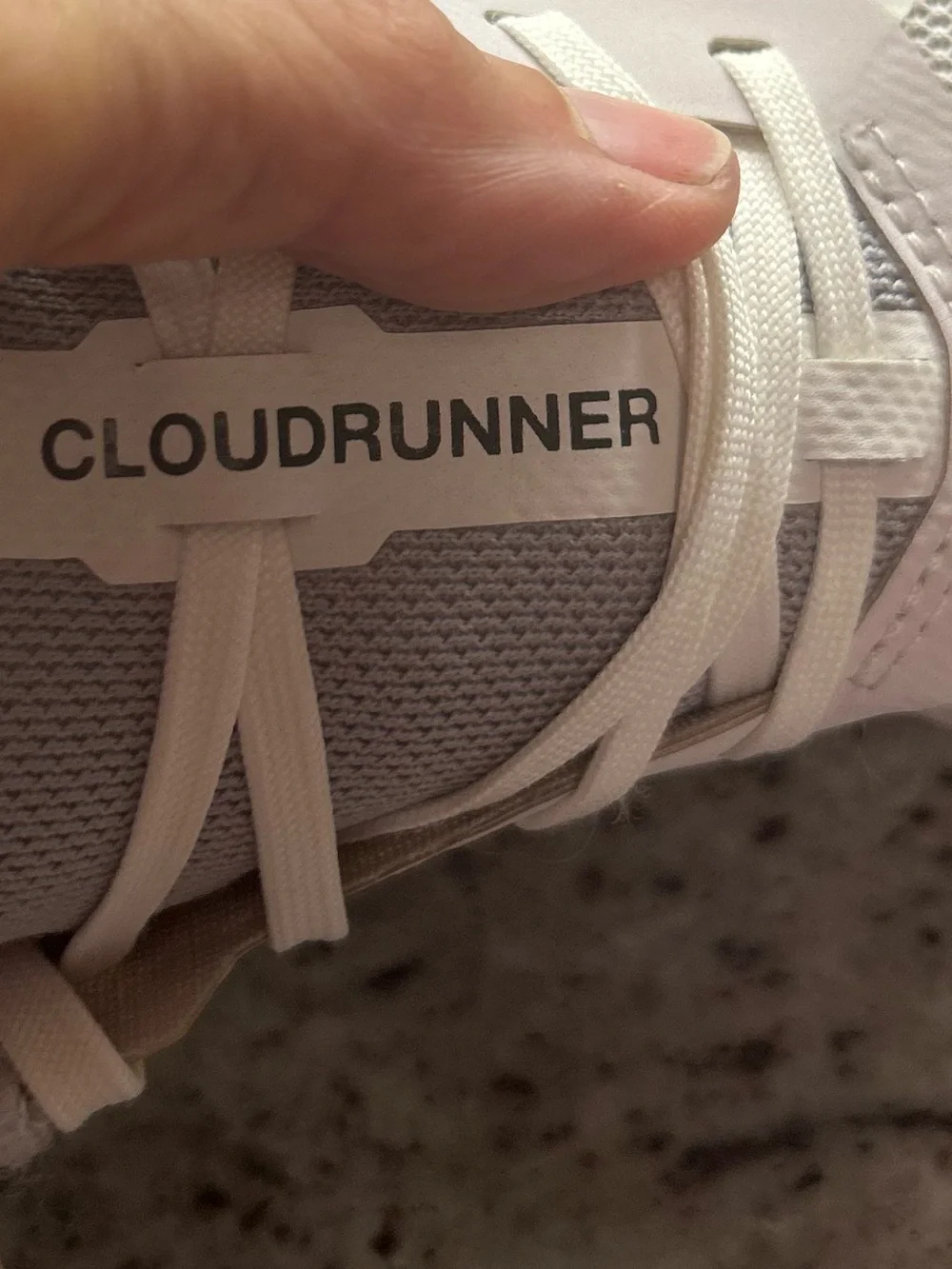 On Running cloudrunner womens white/frost Athletic Sneakers size 5.5